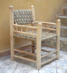 Fauteuil marocain en corde appelé fauteuil doum