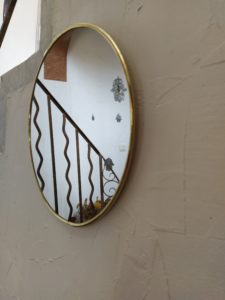 miroir cuivre rond